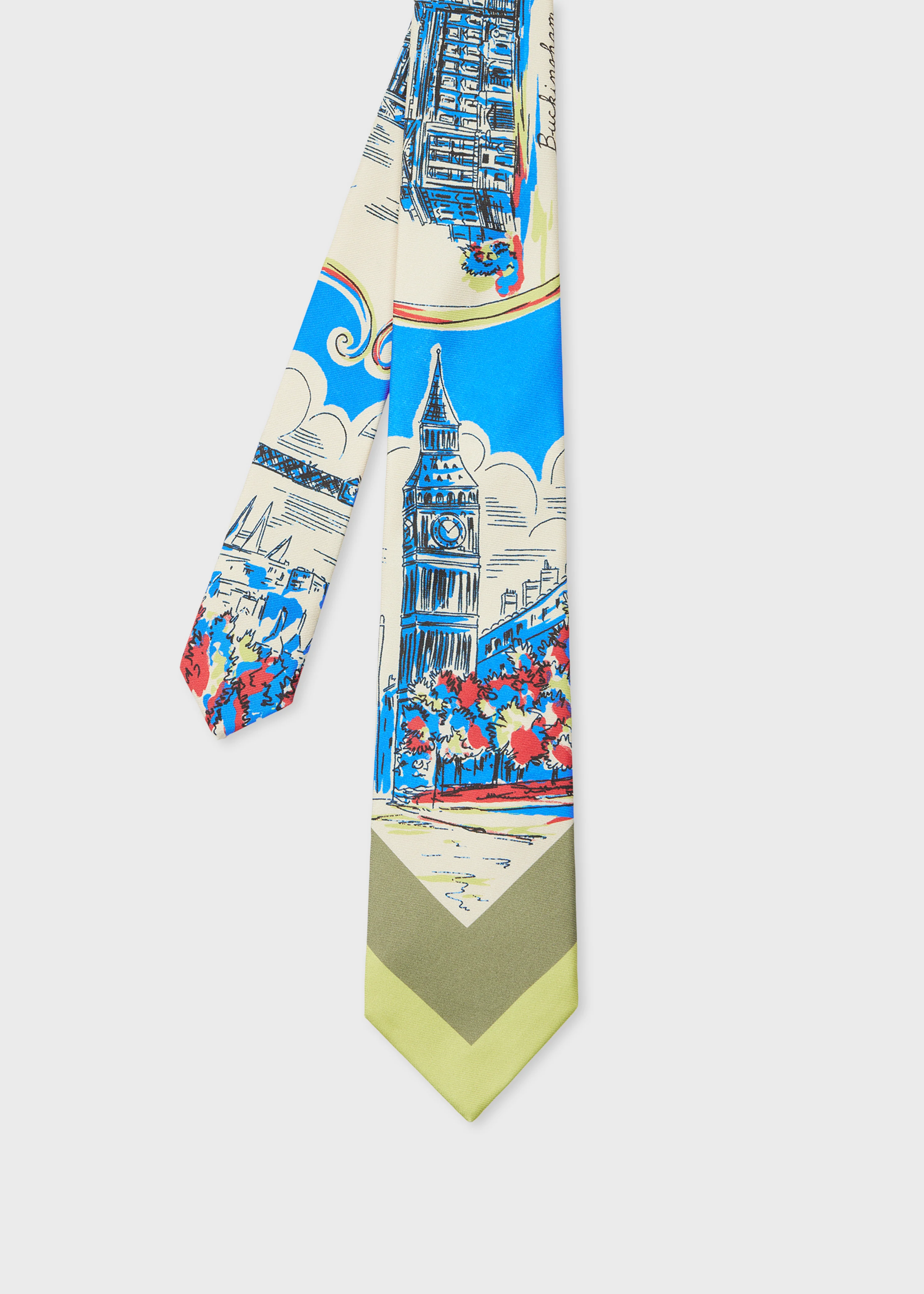 'London' Print Silk Tie - 1