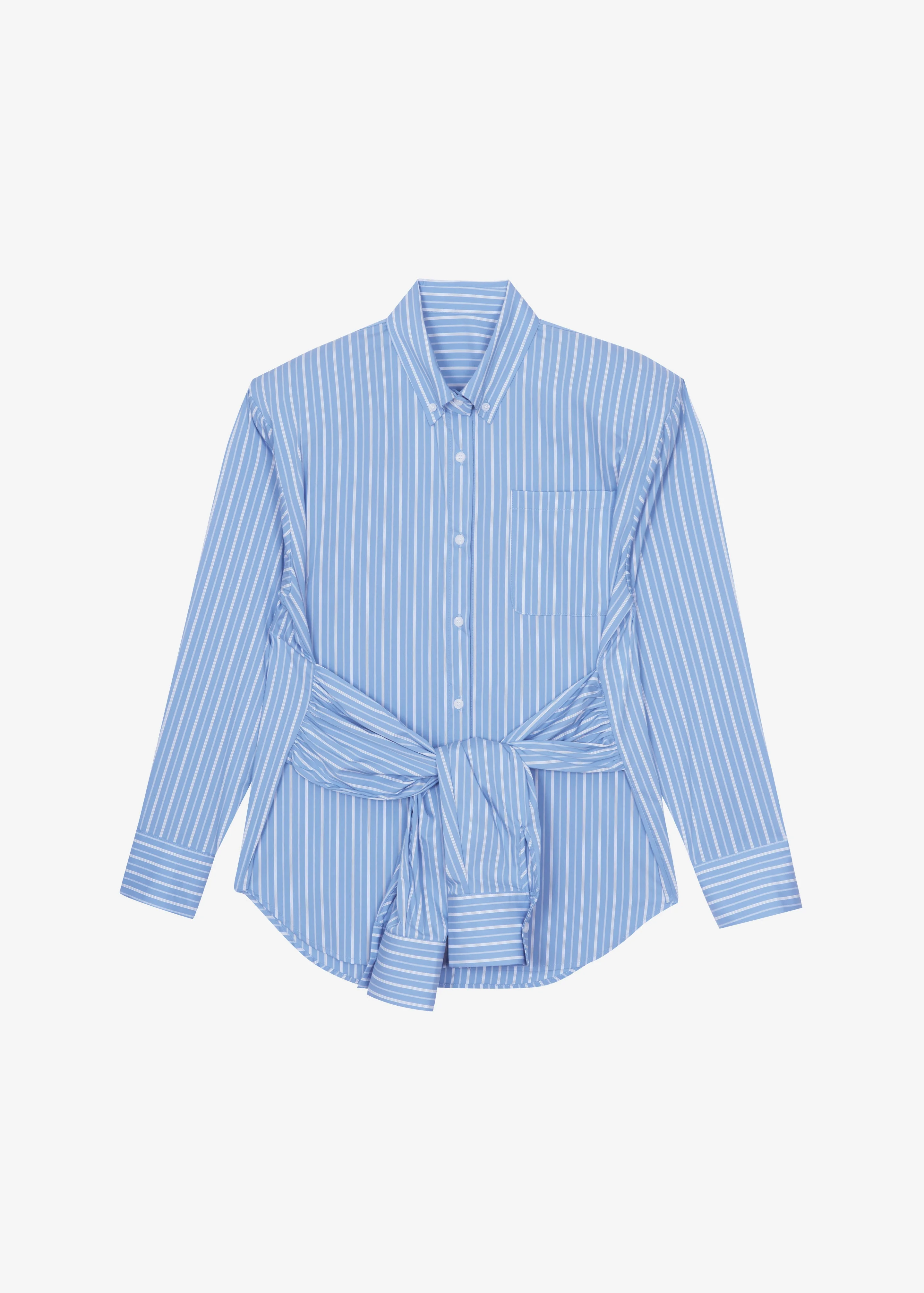 Heaton Double-Sleeve Padded Shirt - Blue/White Stripe - 1