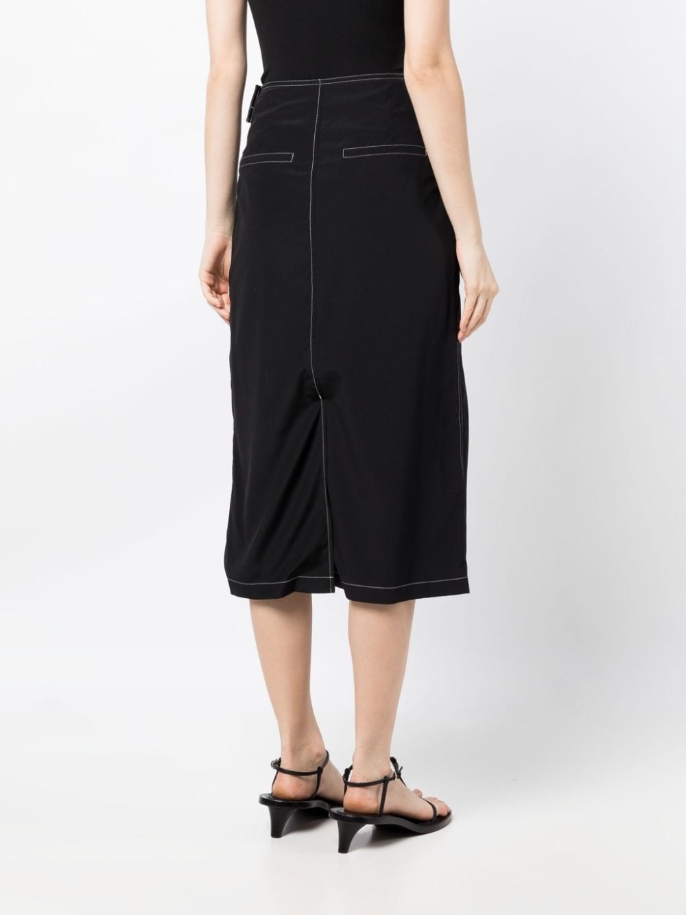 curved-line button midi skirt - 4