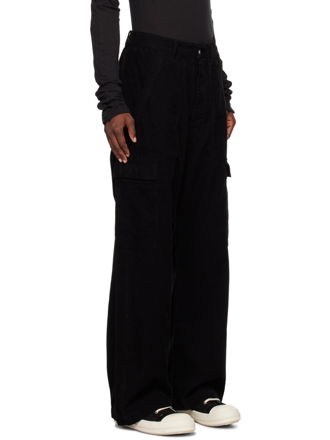 Black Wide-Leg Cargo Pants - 2