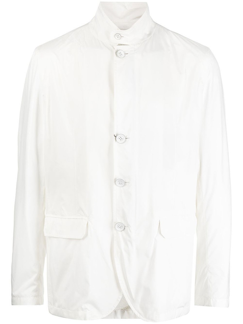 button-front high neck jacket 1
