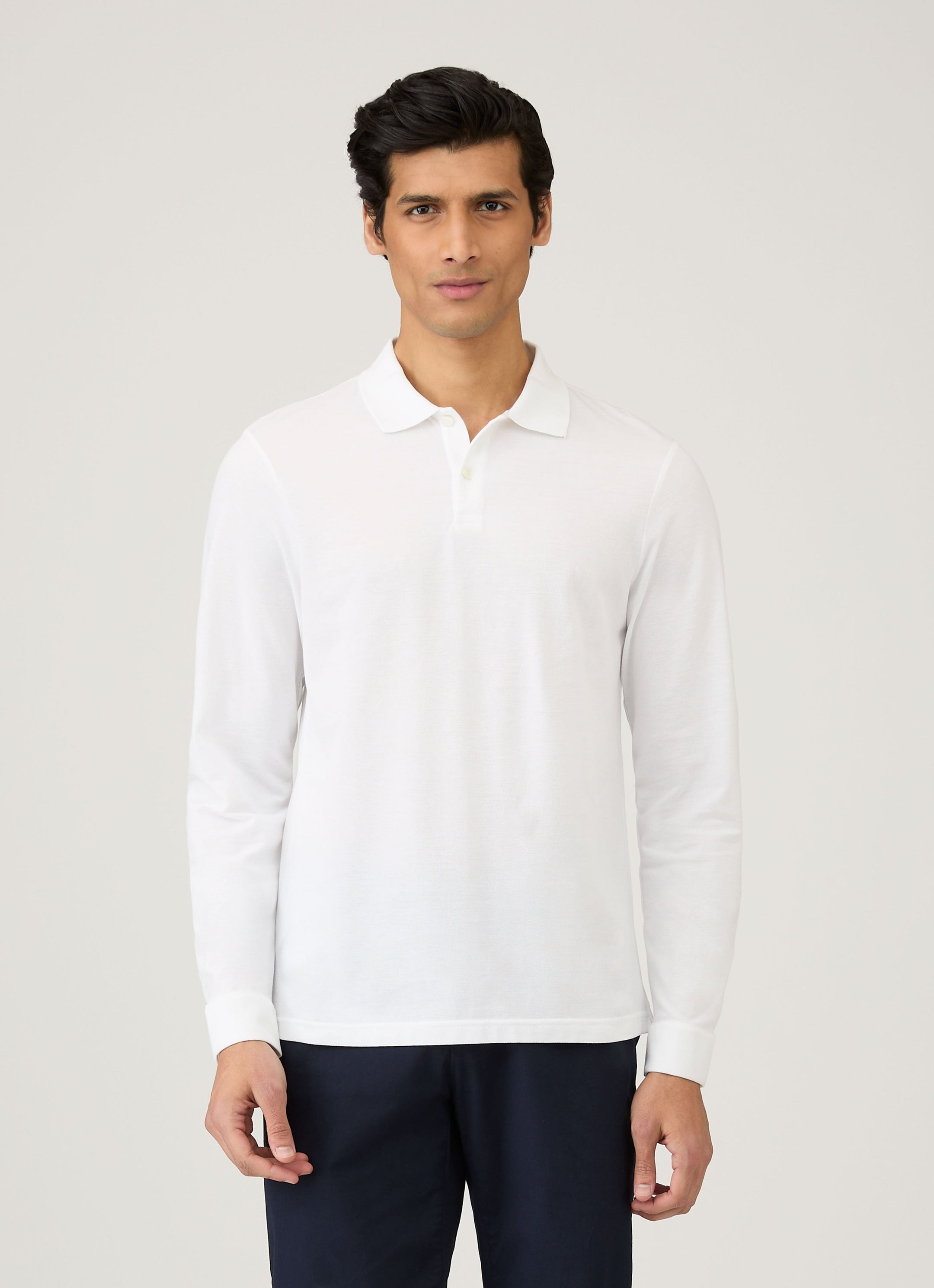 Long Sleeve Piqué Polo Shirt - 2