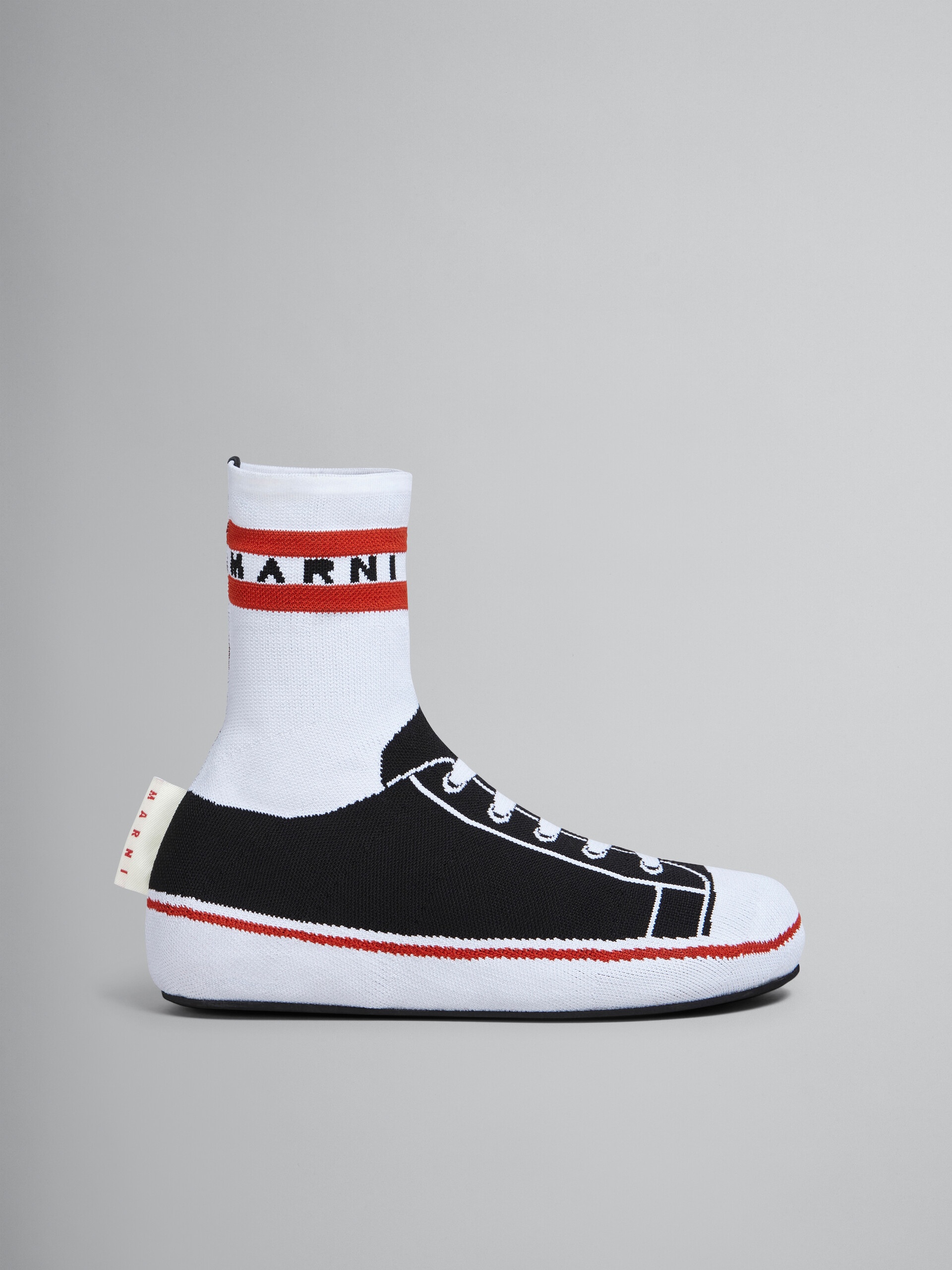 TROMPE L'ŒIL JACQUARD HIGH-TOP SNEAKER - 1