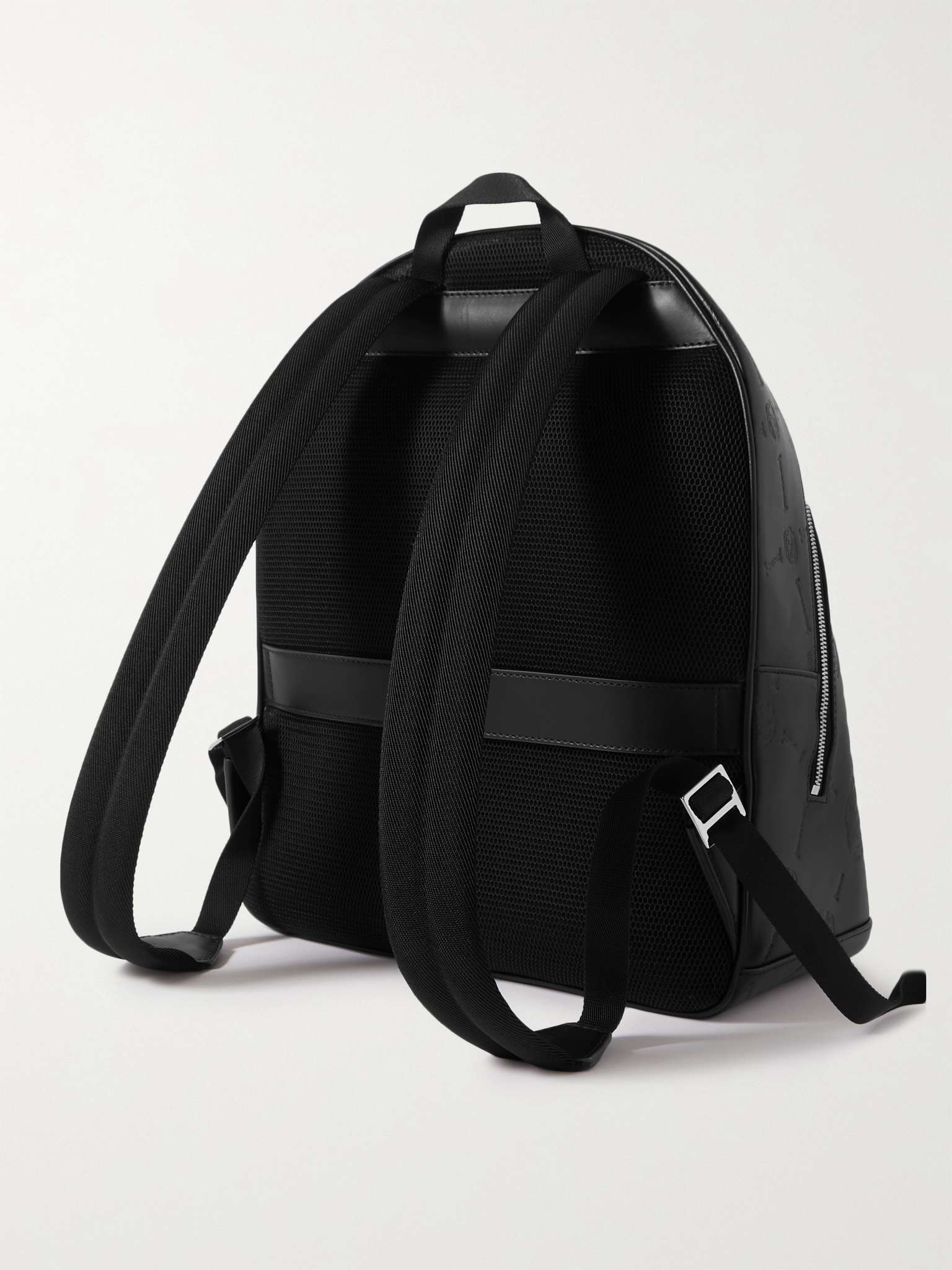 Logo-Debossed Leather Backpack - 4