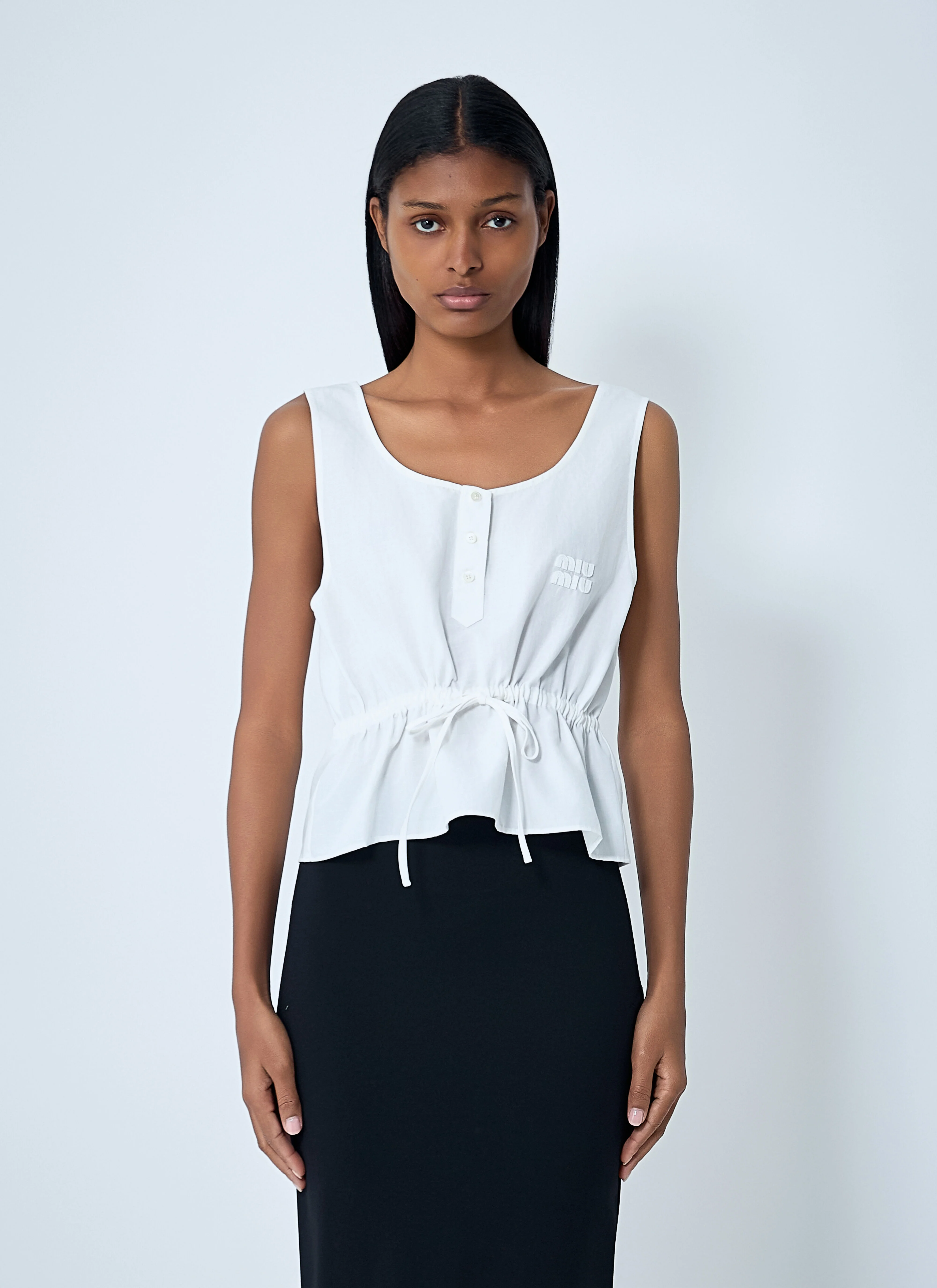 Logo Motif Drawstring Top - 1