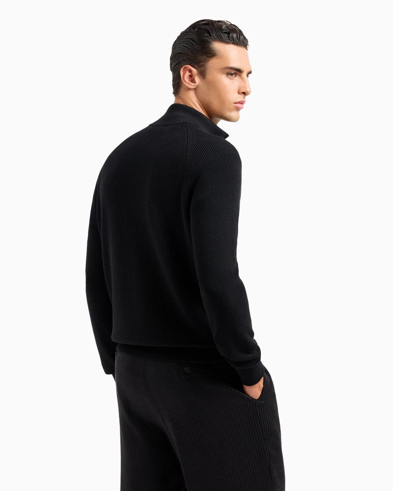 Virgin-wool, zip-up cardigan 3