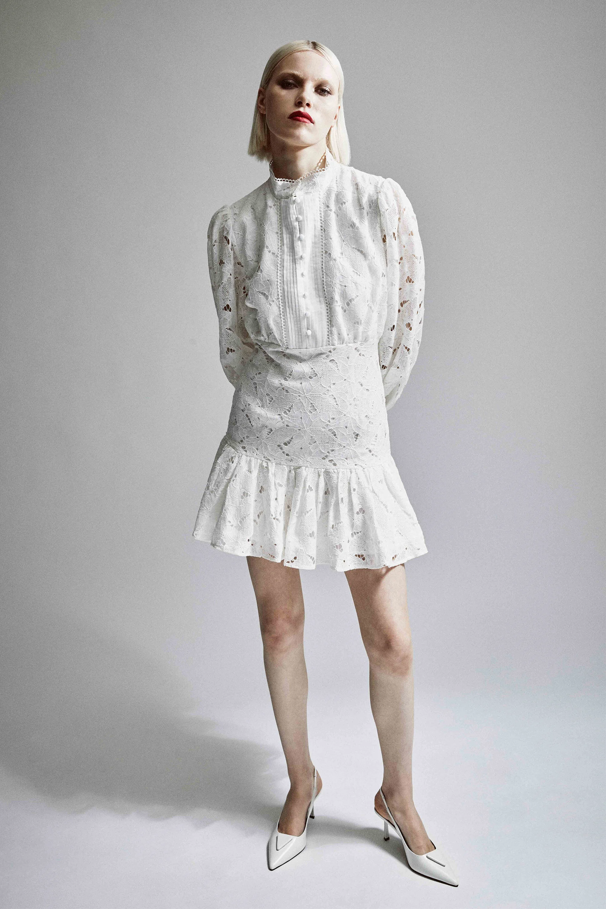Remy Mini Lace Dress In Orchid White - 1