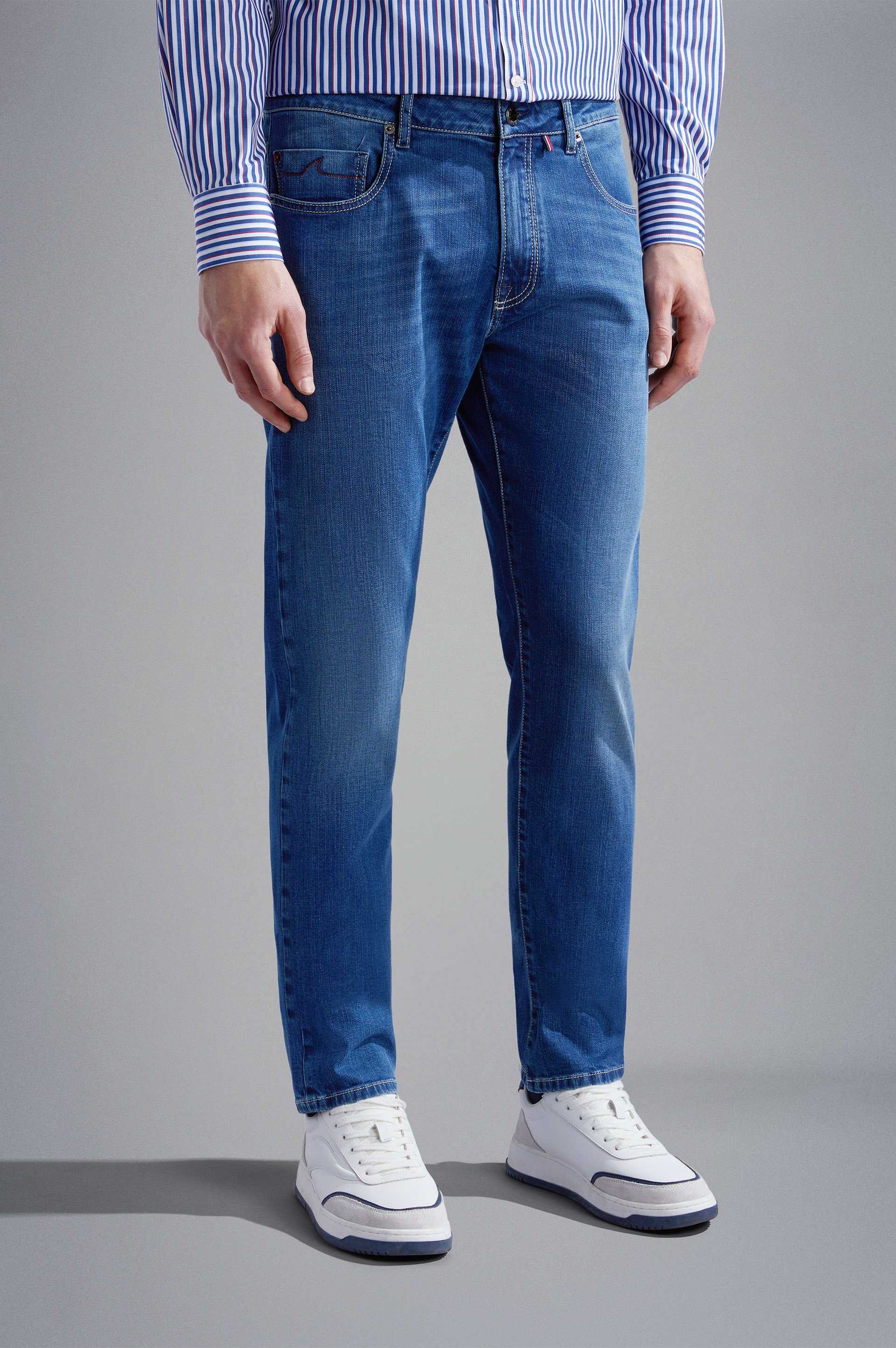 GIZA COTTON DENIM STRETCH JEANS - 6