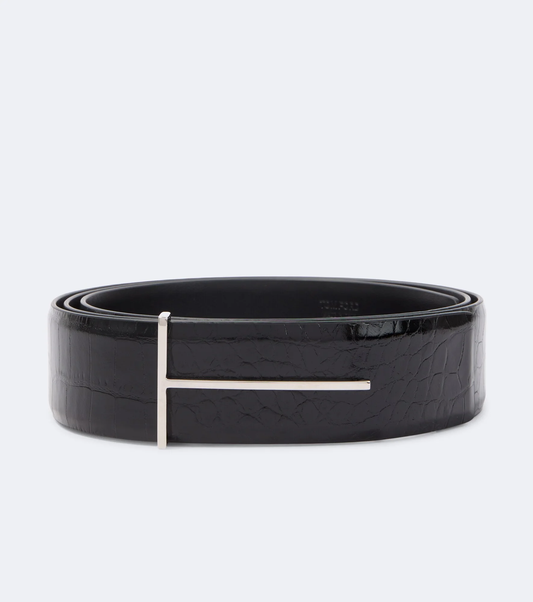 T croc-effect patent leather belt - 1