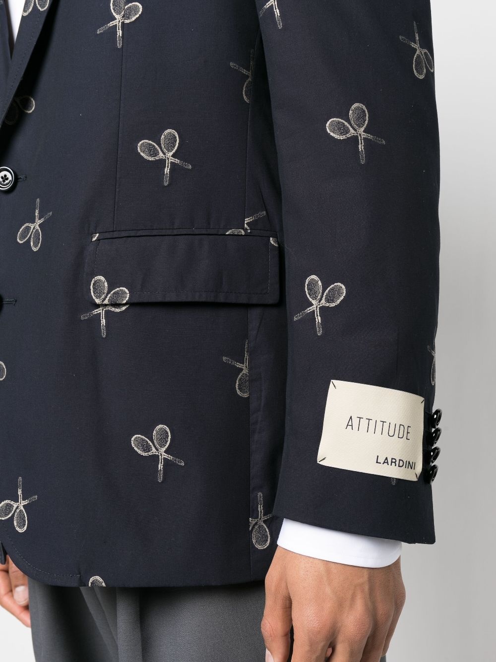 graphic-print single-breasted blazer - 5