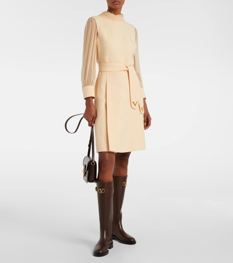 Valentino VLogo leather knee-high boots outlook