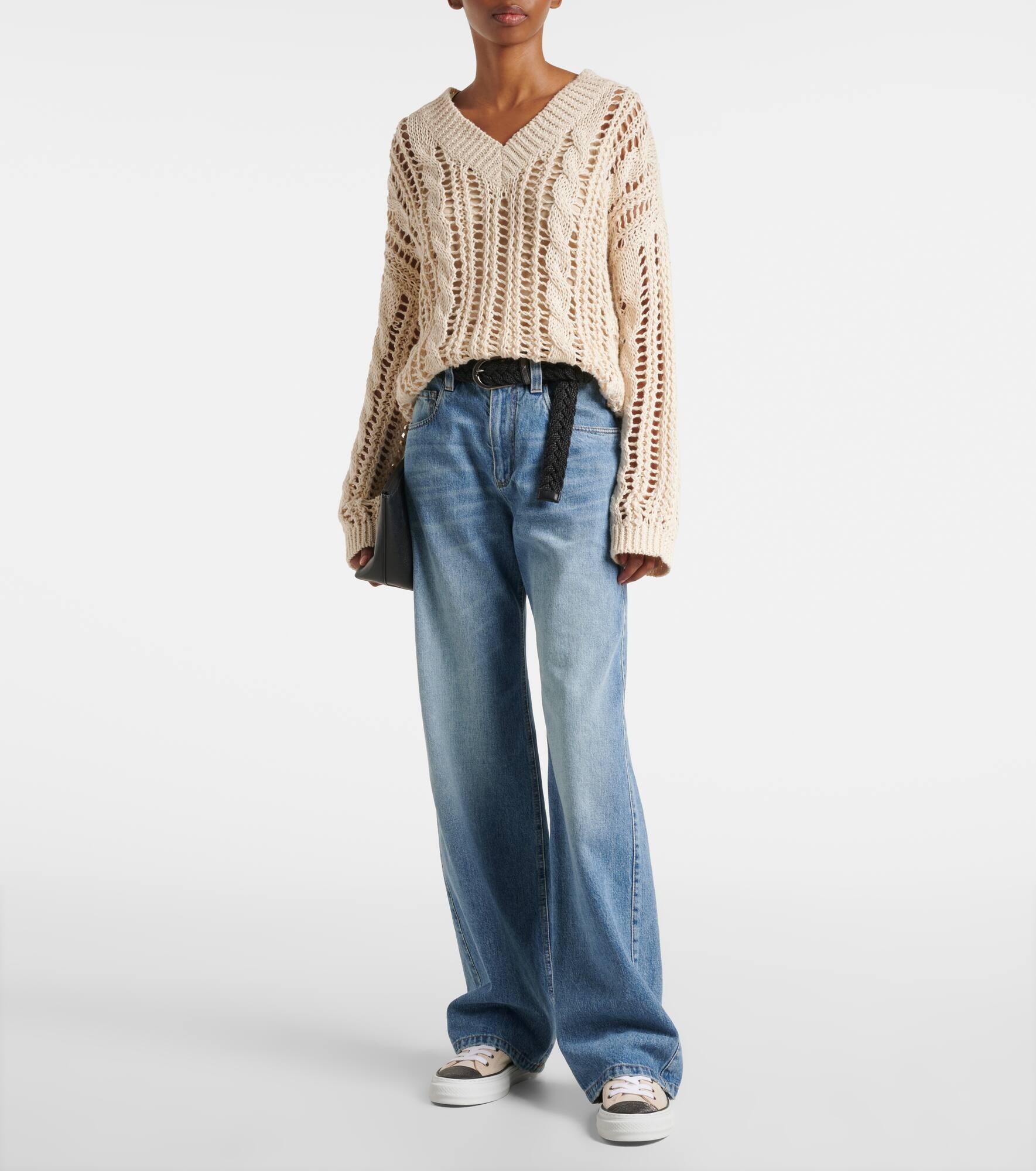 Monili suede-trimmed low-top sneakers - 3