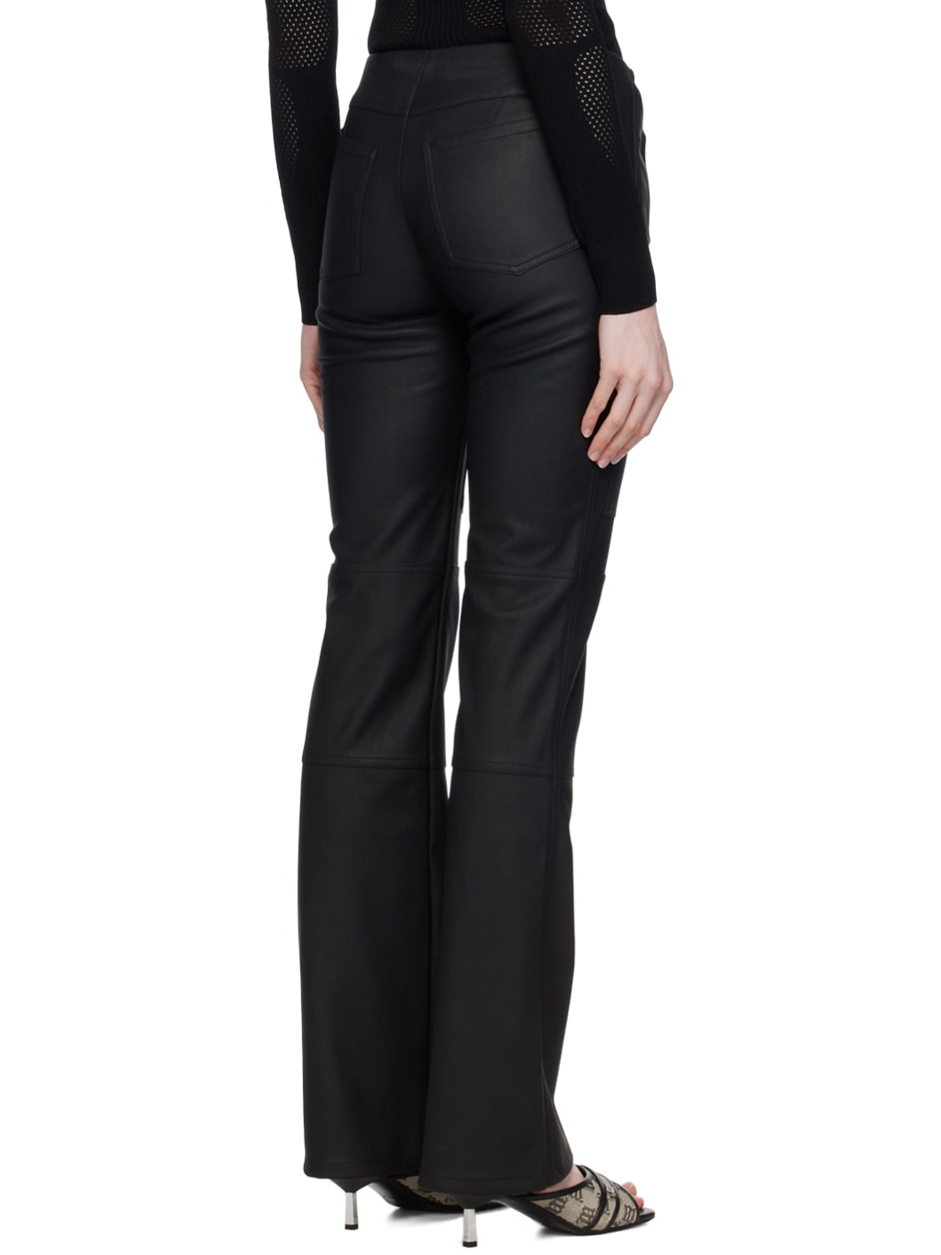 Black Moto Faux-Leather Trousers - 3