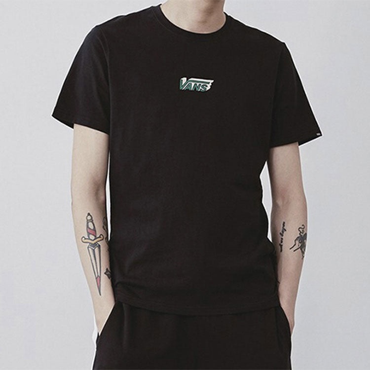 Men's Vans Asian Artist Series Logo Pattern Printing Short Sleeve Black VN0A4P5HBLK - 3