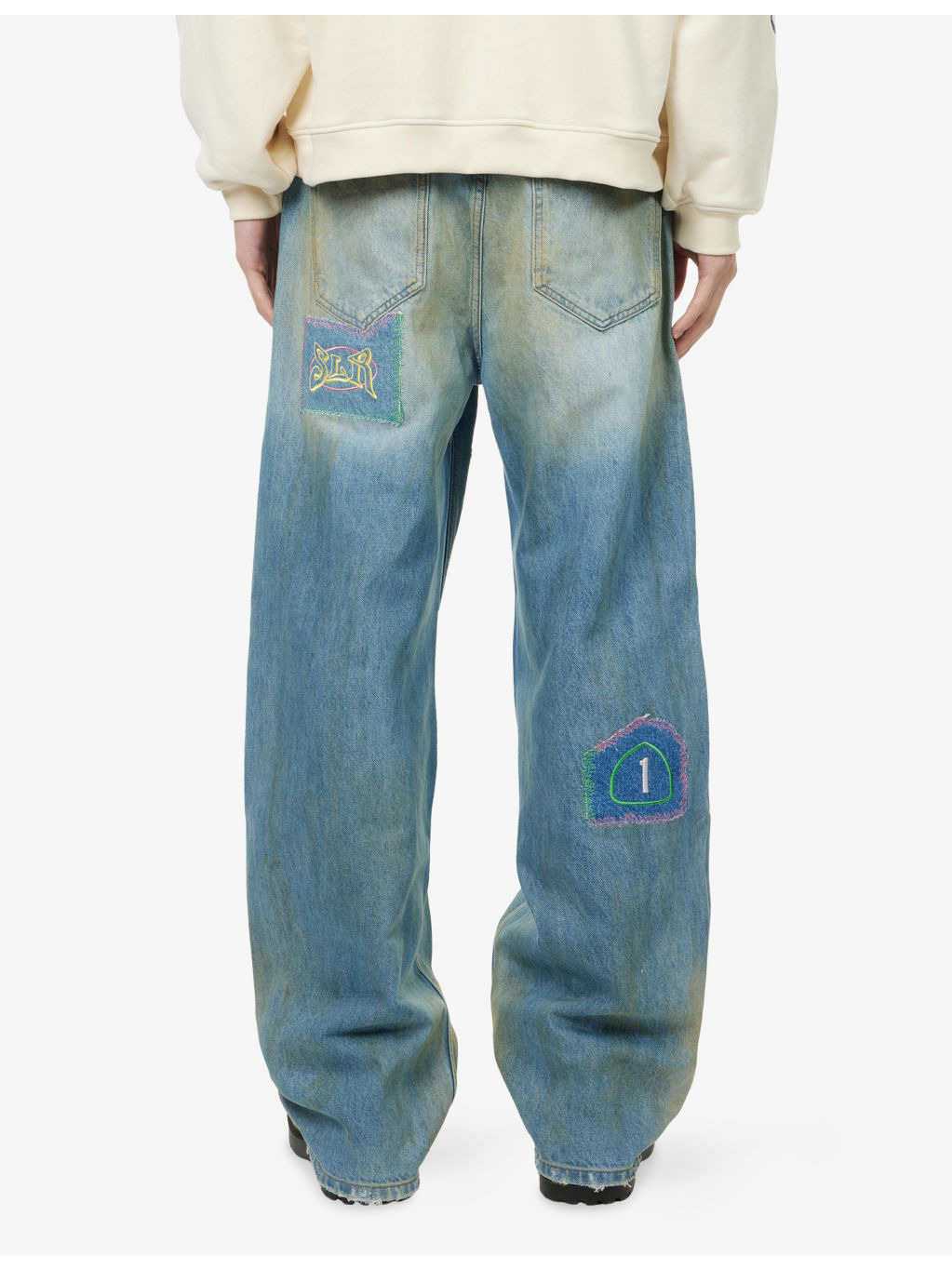 Patch Straight-Leg Denim Jeans - 4