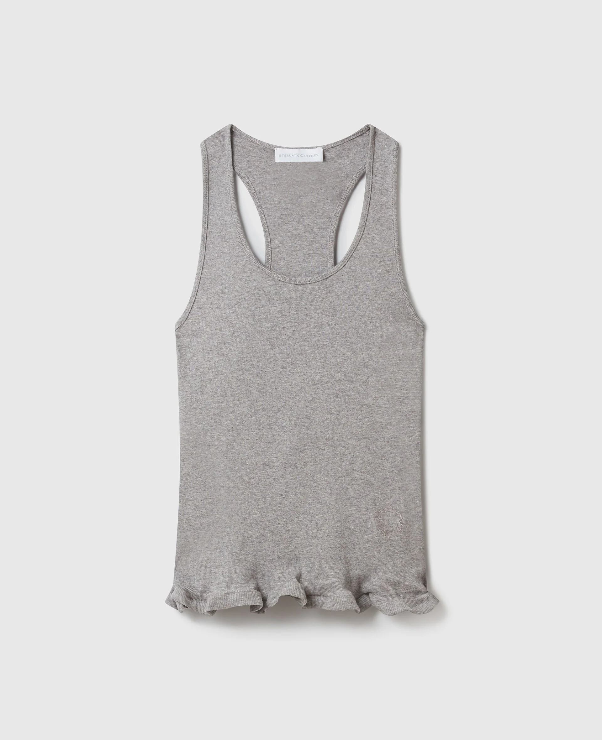 Frilled Hem Ribbed Tank Top - 1
