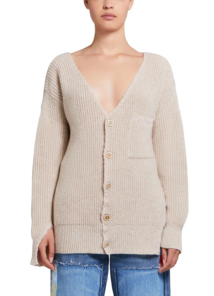 Wool Cardigan With Marni Mending - 2