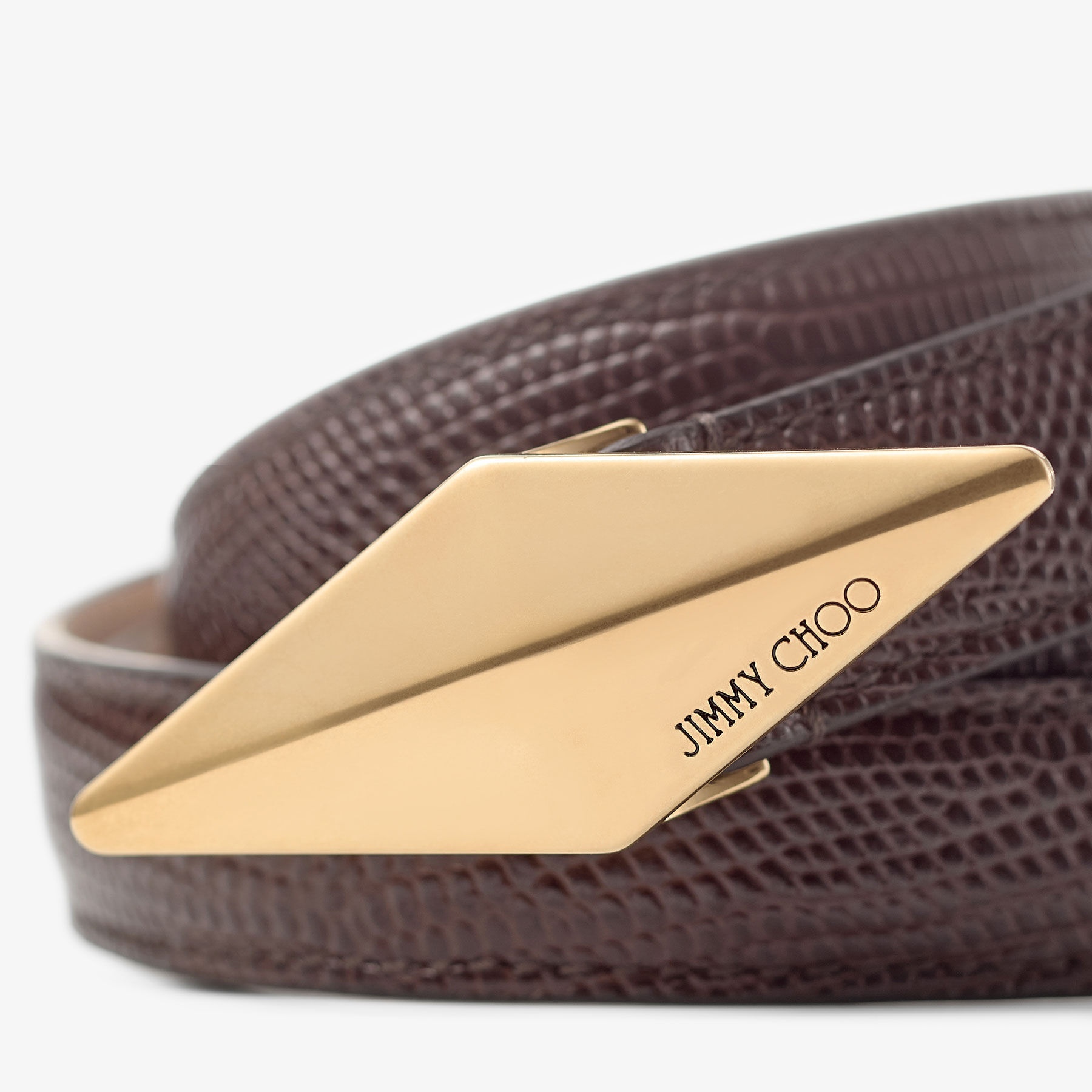 Diamond Clasp Belt
Coffee Lizard Printed Leather Belt - 4