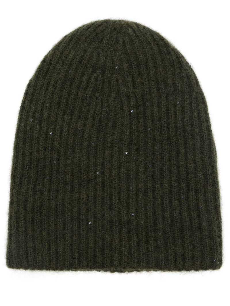 sequin ribbed beanie 1