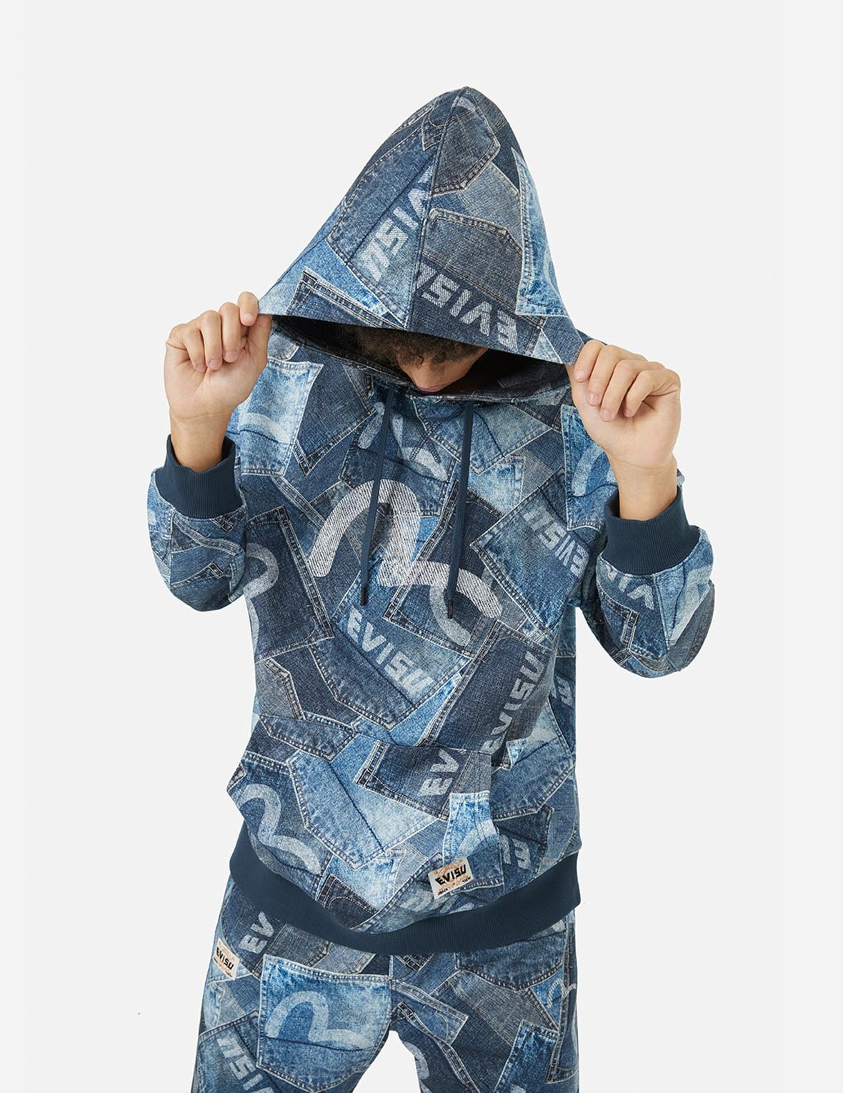 Allover Seagull Pocket  Print Loose Fit Hoodie - 5