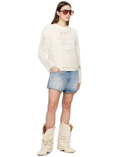R13 Off-White Distressed Sweater outlook