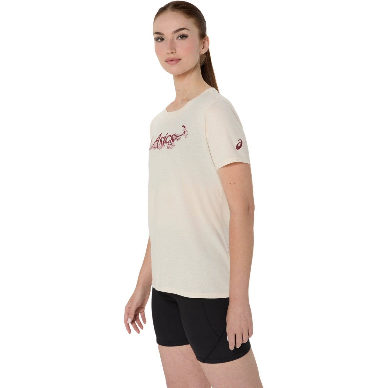 WOMEN'S ASICS FLORAL SLOGAN SHORT SLEEVE TEE - 3