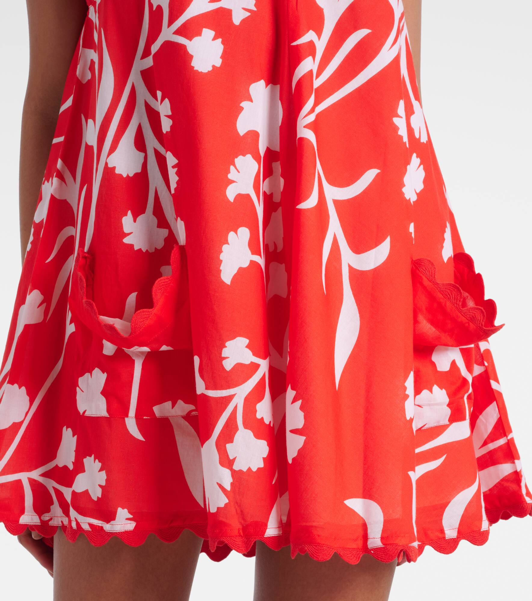 Printed scalloped cotton minidress - 5