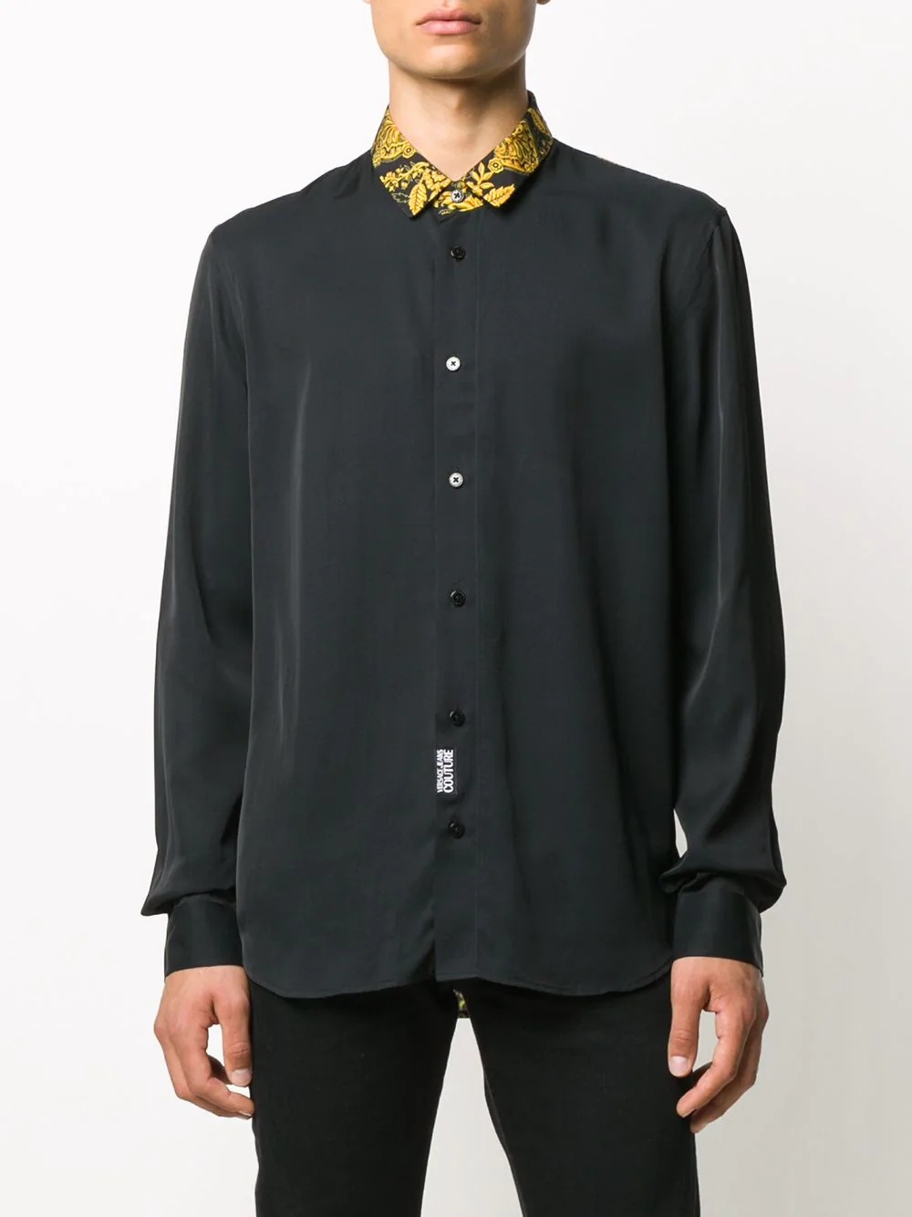 Logo Baroque-print panelled shirt - 4