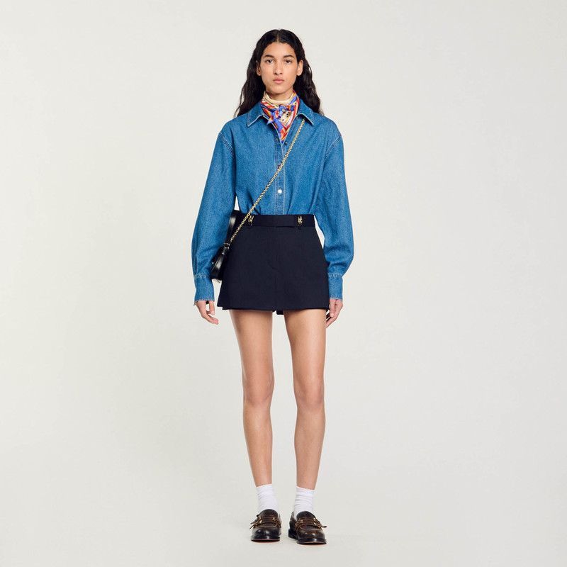Sandro SKORT WITH DECORATIVE BELT LOOPS outlook