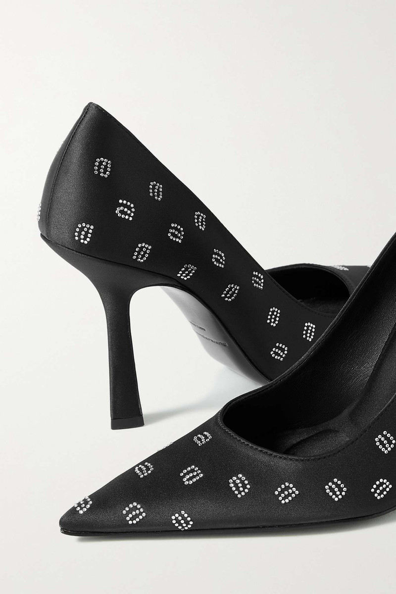 Delphine crystal-embellished satin pumps 4