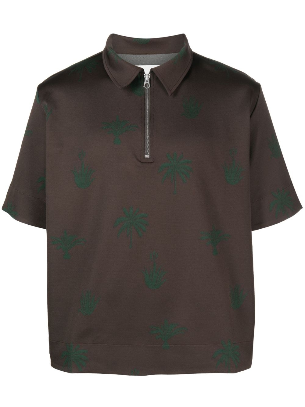 palm tree-print polo shirt - 1