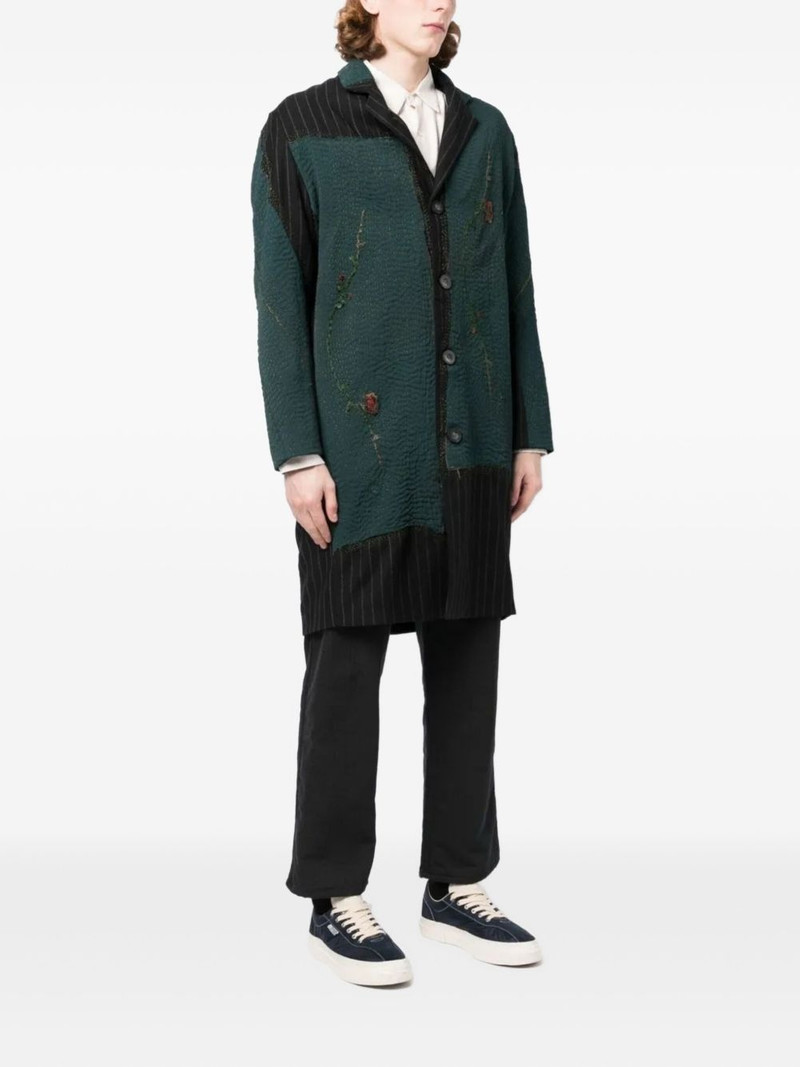 patchwork button-up coat 3