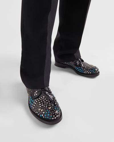 Prada Brushed leather derby shoes with studs and rhinestones outlook
