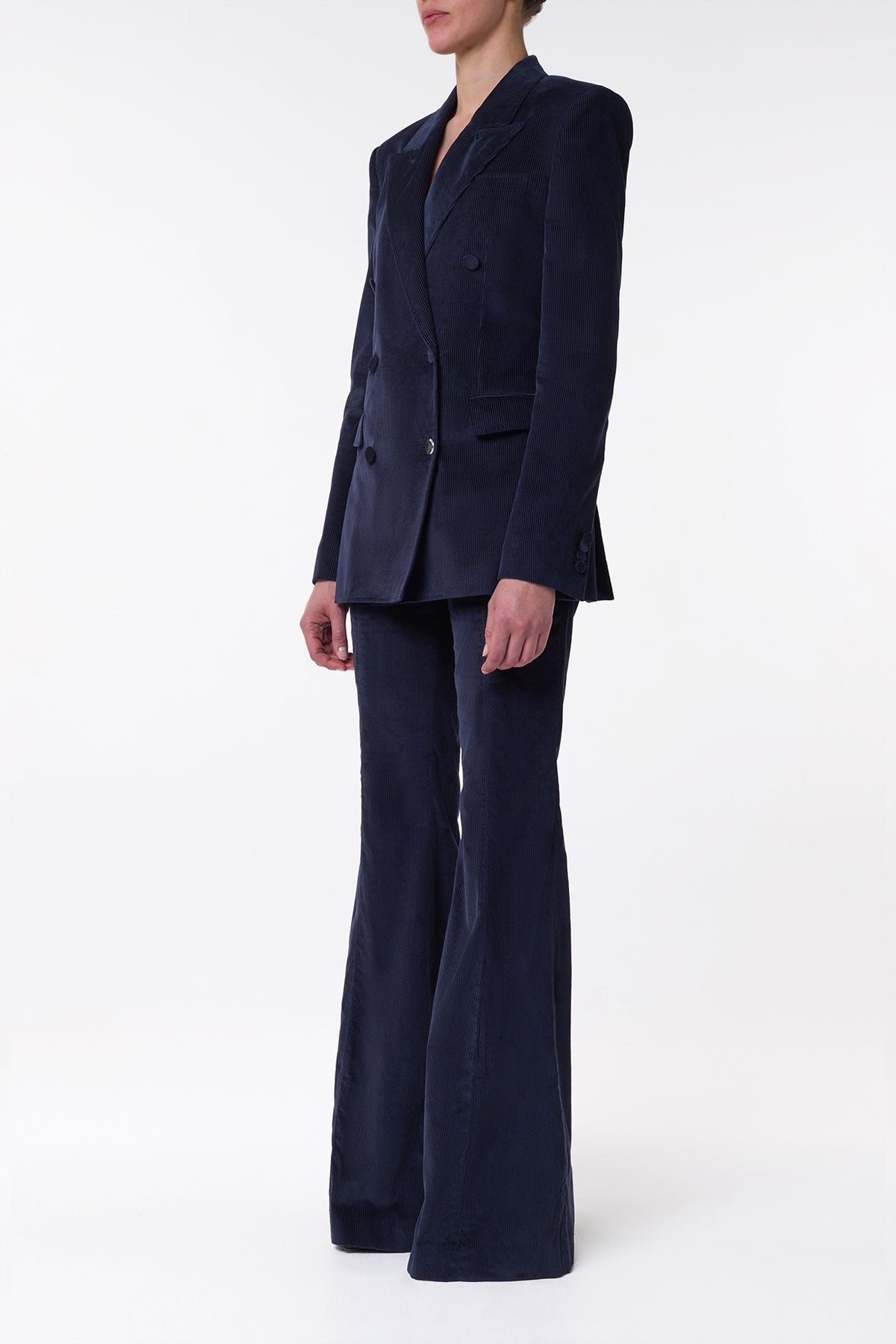 Gavin Blazer in Dark Navy Sea Island Cotton Corduroy - 4