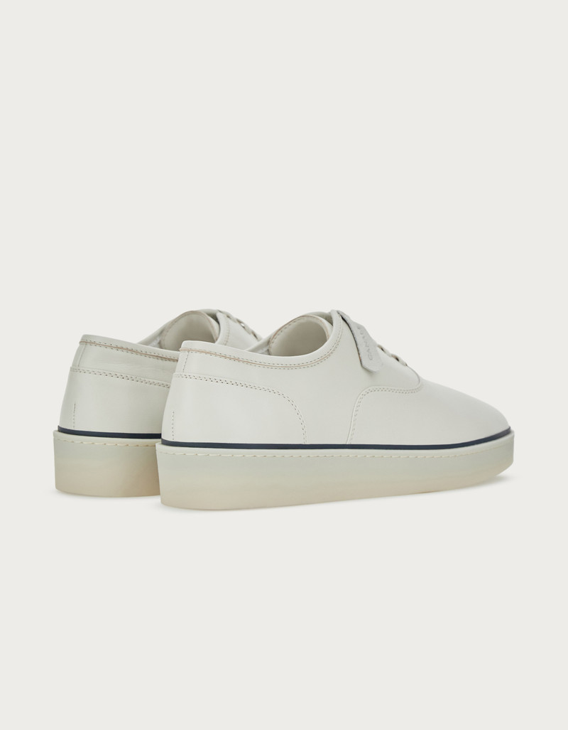 Canali LEATHER OXFORD SHOE WITH CONTRASTING CREAM PIPING outlook