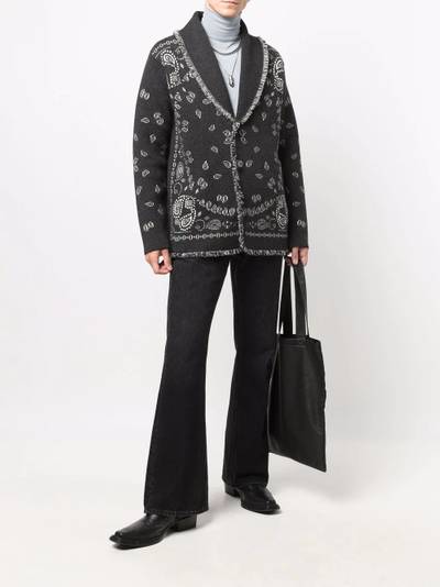 Alanui bandana-pattern shawl-lapel cardigan outlook