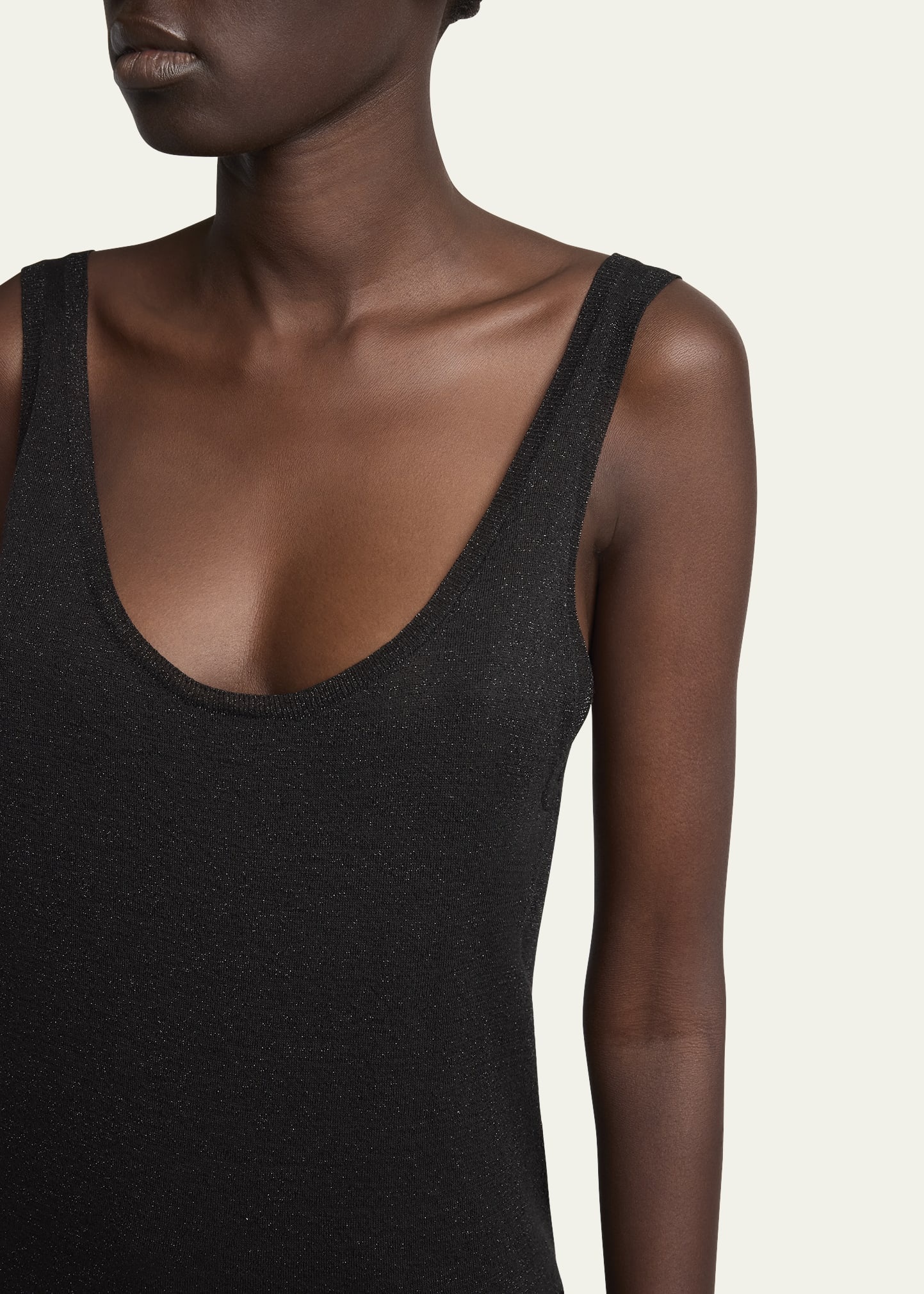 Metallic Knit Sleeveless Tank Top - 5