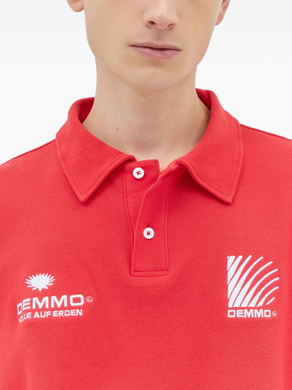 panelled cotton polo shirt - 4