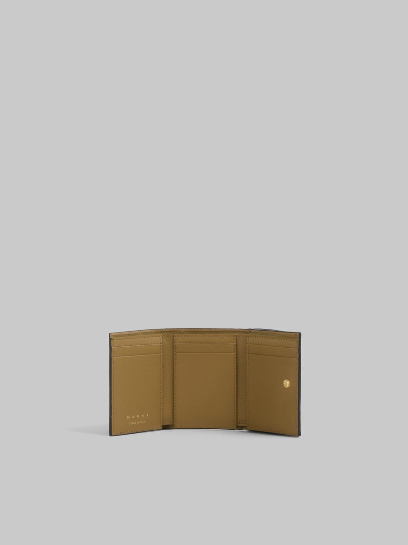 TRIFOLD WALLET IN LIGHT BLUE, ANTIQUE PINK AND GREEN SAFFIANO LEATHER - 2
