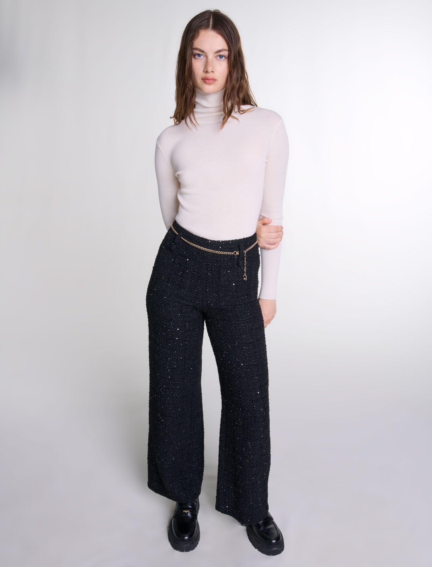 Sequinned tweed trousers - 5
