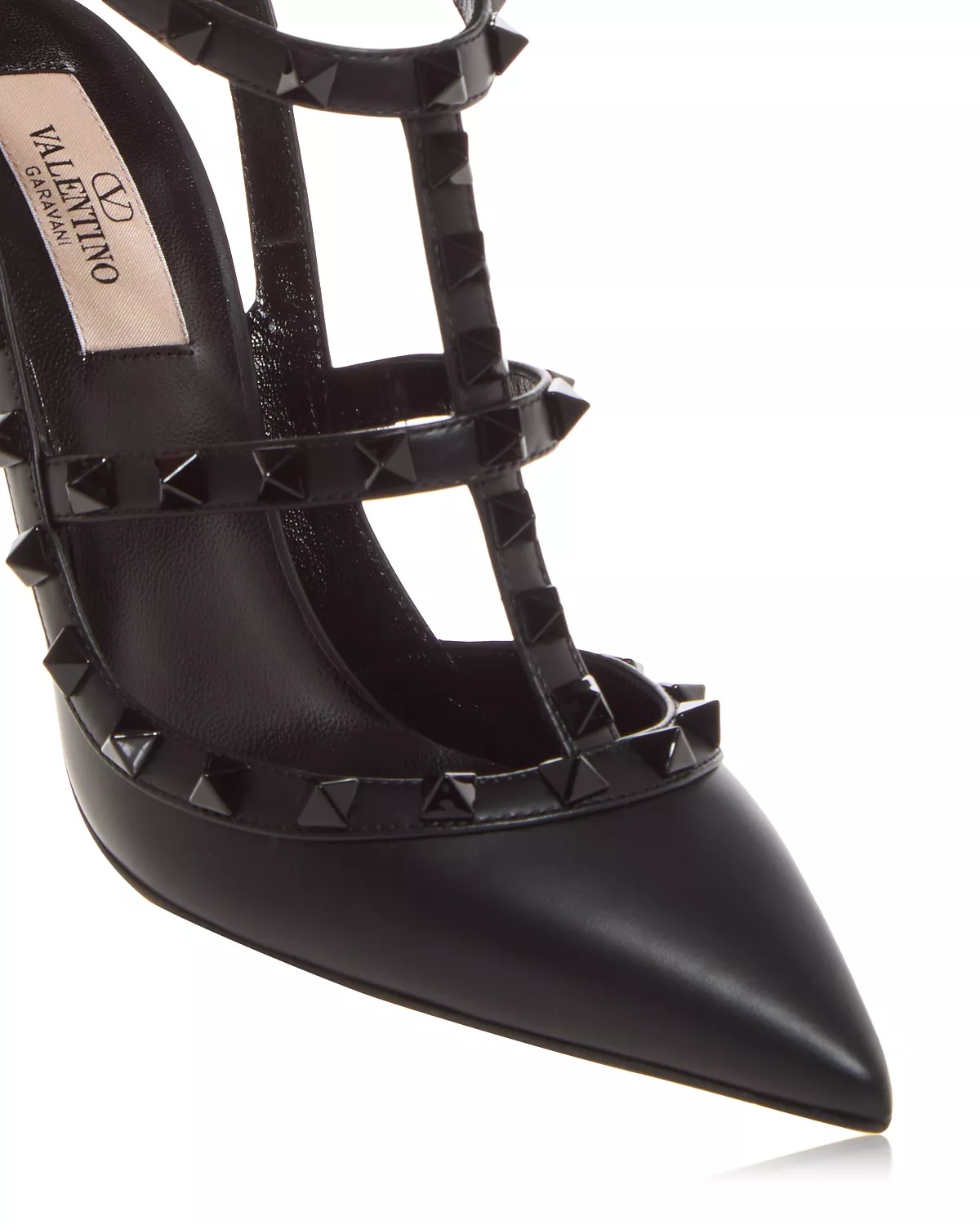 Women's Rockstud Cage Leather Pumps with Studs - 6