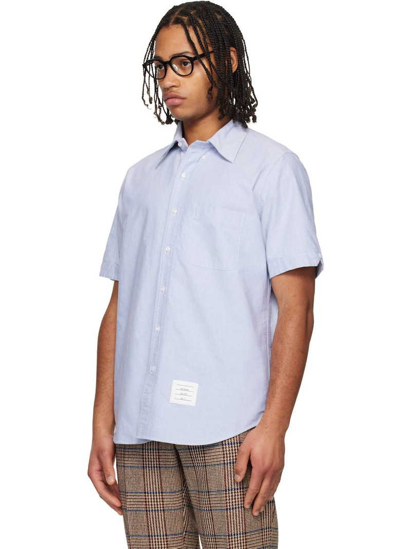 Thom Browne Blue Oxford Short Sleeve Shirt outlook