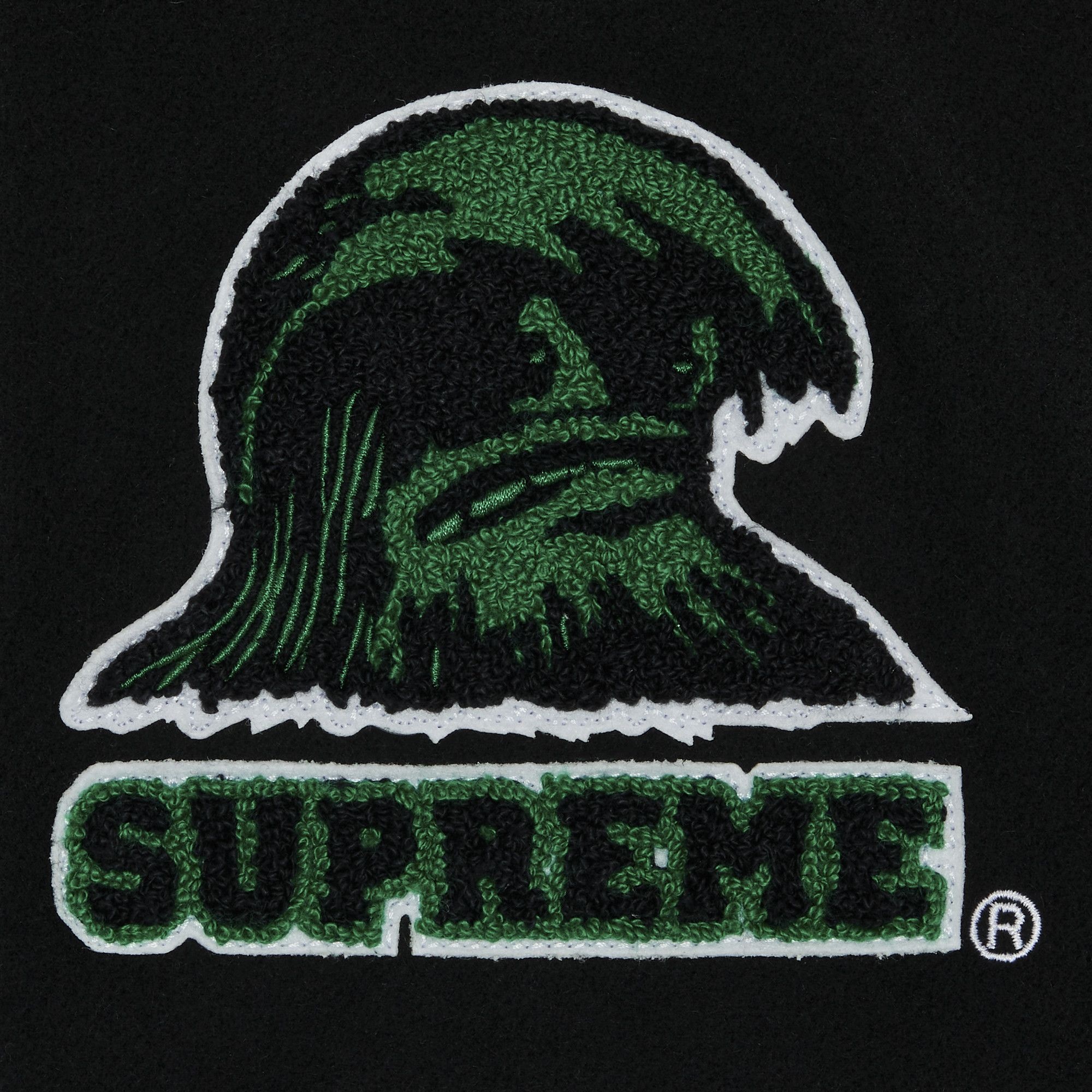 Supreme Wave Varsity Jacket 'Black' - 3