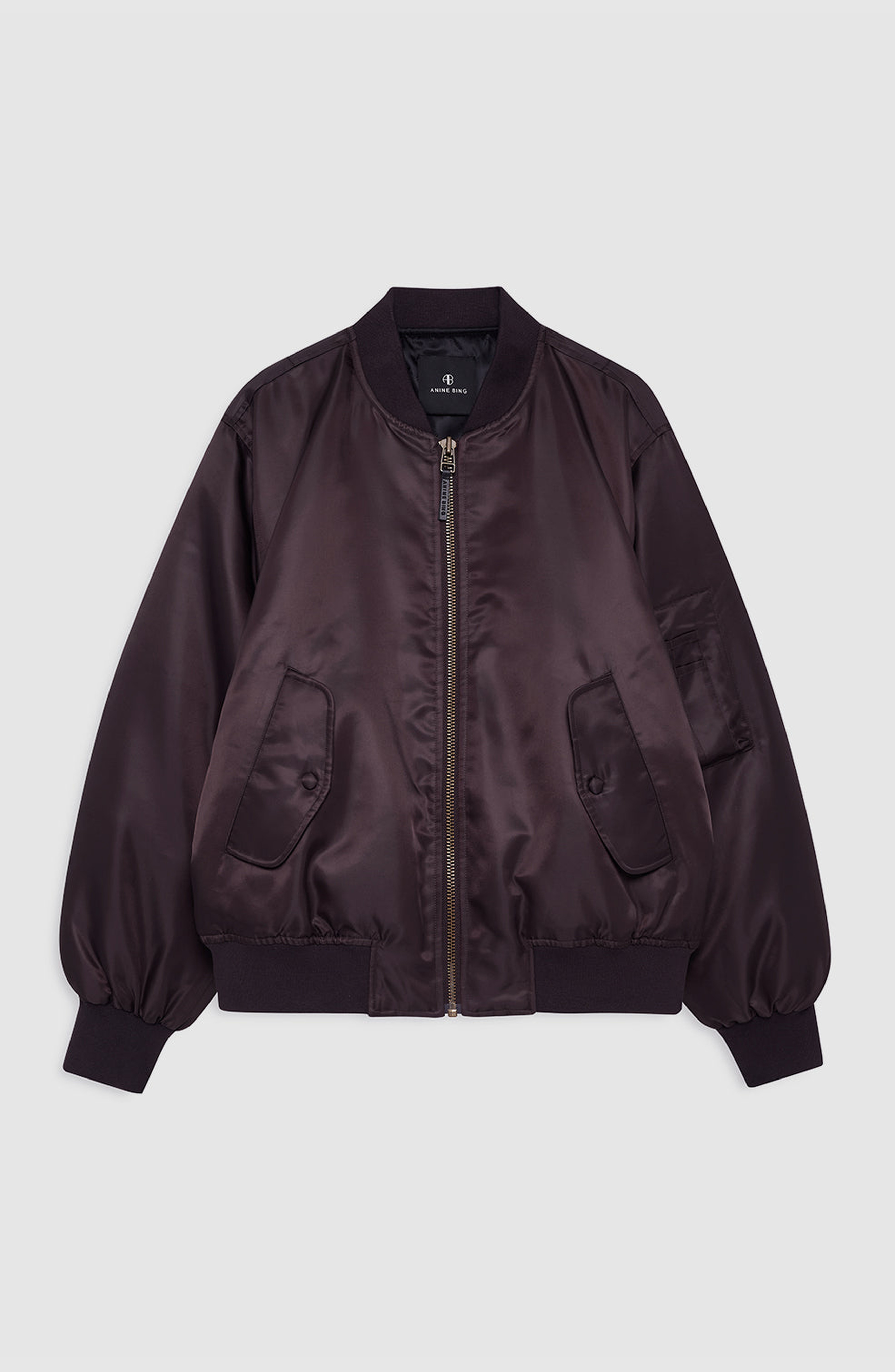 ANINE BING Leon Bomber in Deep Brown at Nordstrom - 4