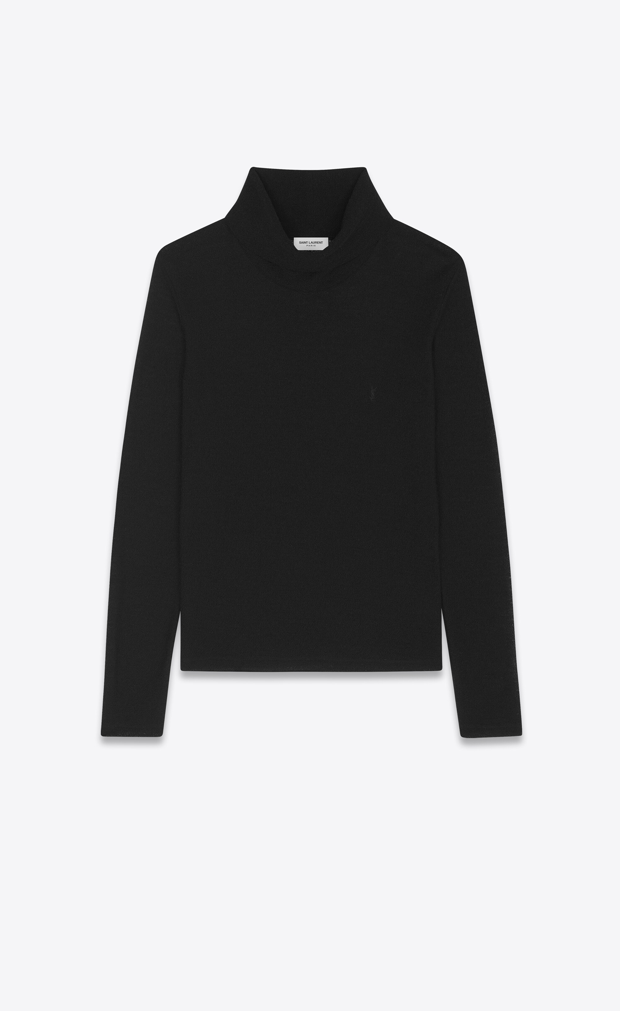 monogram turtleneck t-shirt in wool jersey - 1