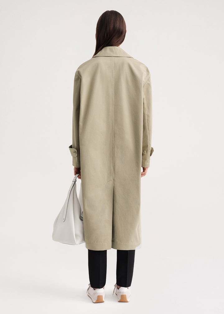 Totême Oversized gabardine car coat trench beige | REVERSIBLE