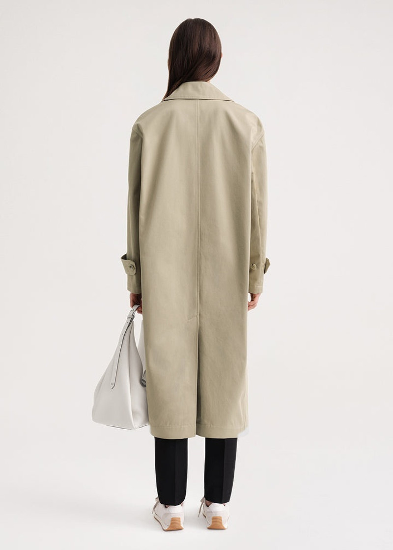 TOTEME Oversized gabardine car coat trench beige | REVERSIBLE