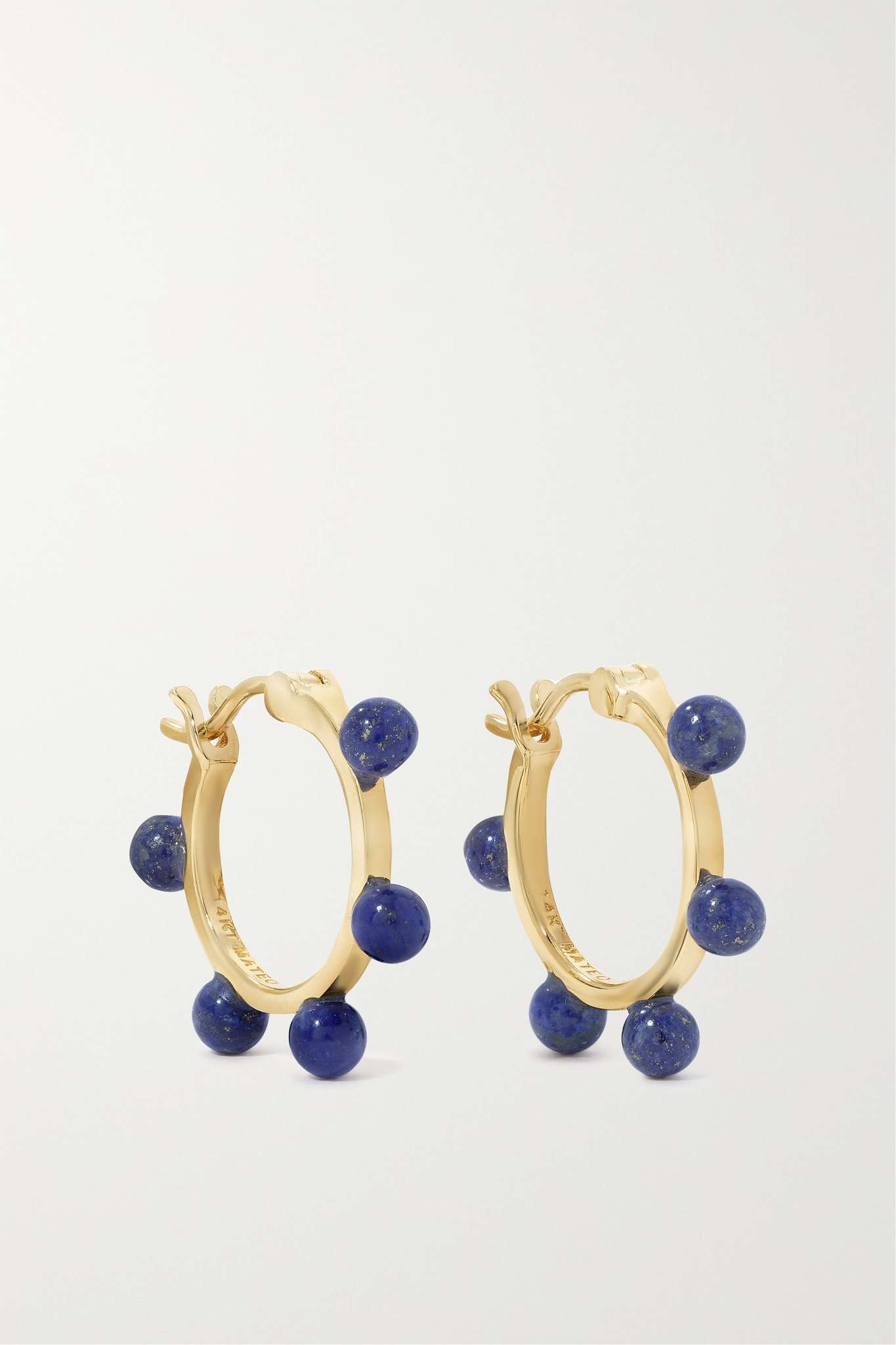 【MATEO】donut 14-karat gold lapis lazuli hoop イヤリング MATEO Donut 14-karat gold lapis lazuli hoop earrings | NET-A