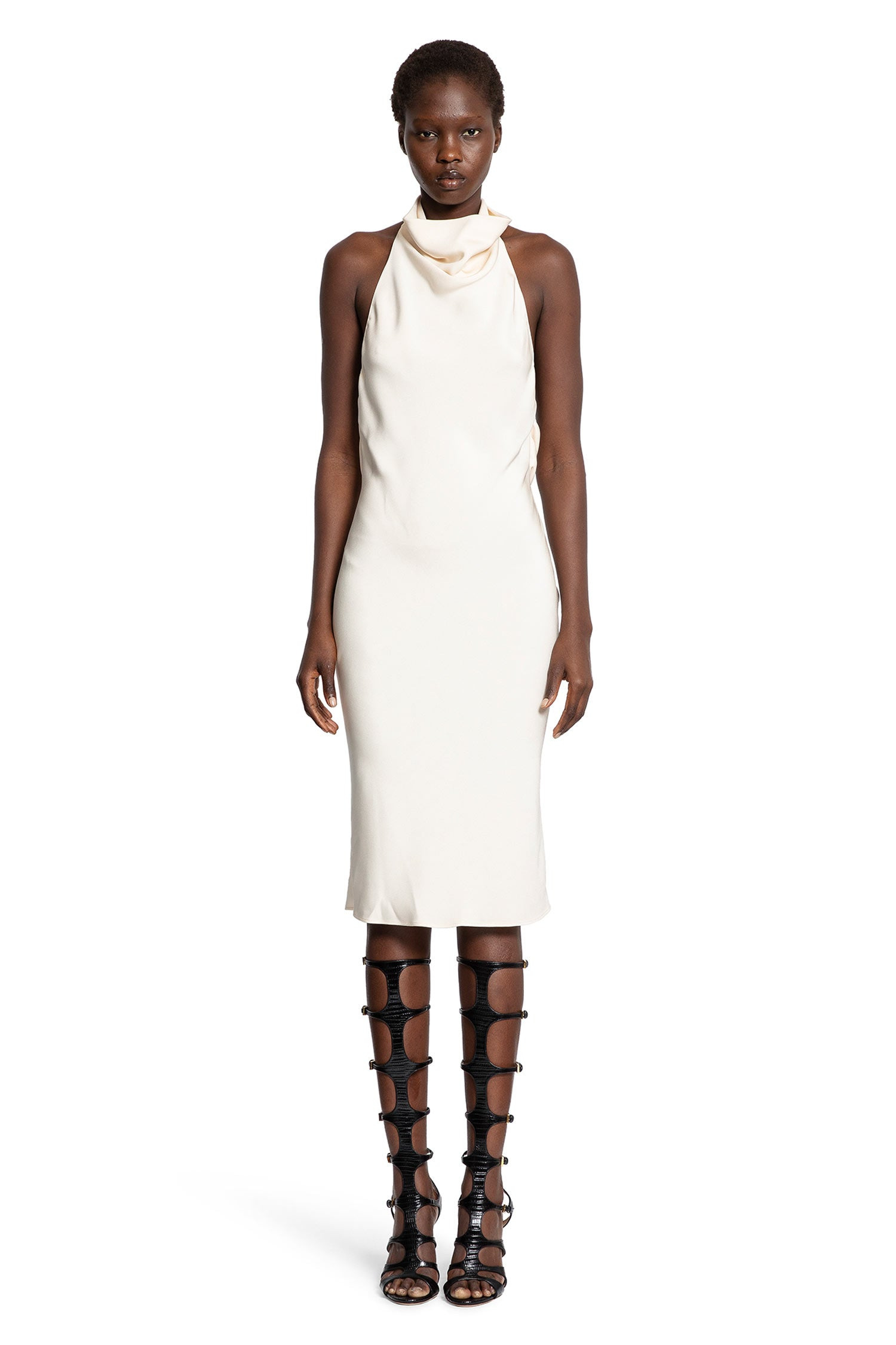 Halterneck-Silk-Cocktail-Dress - 1