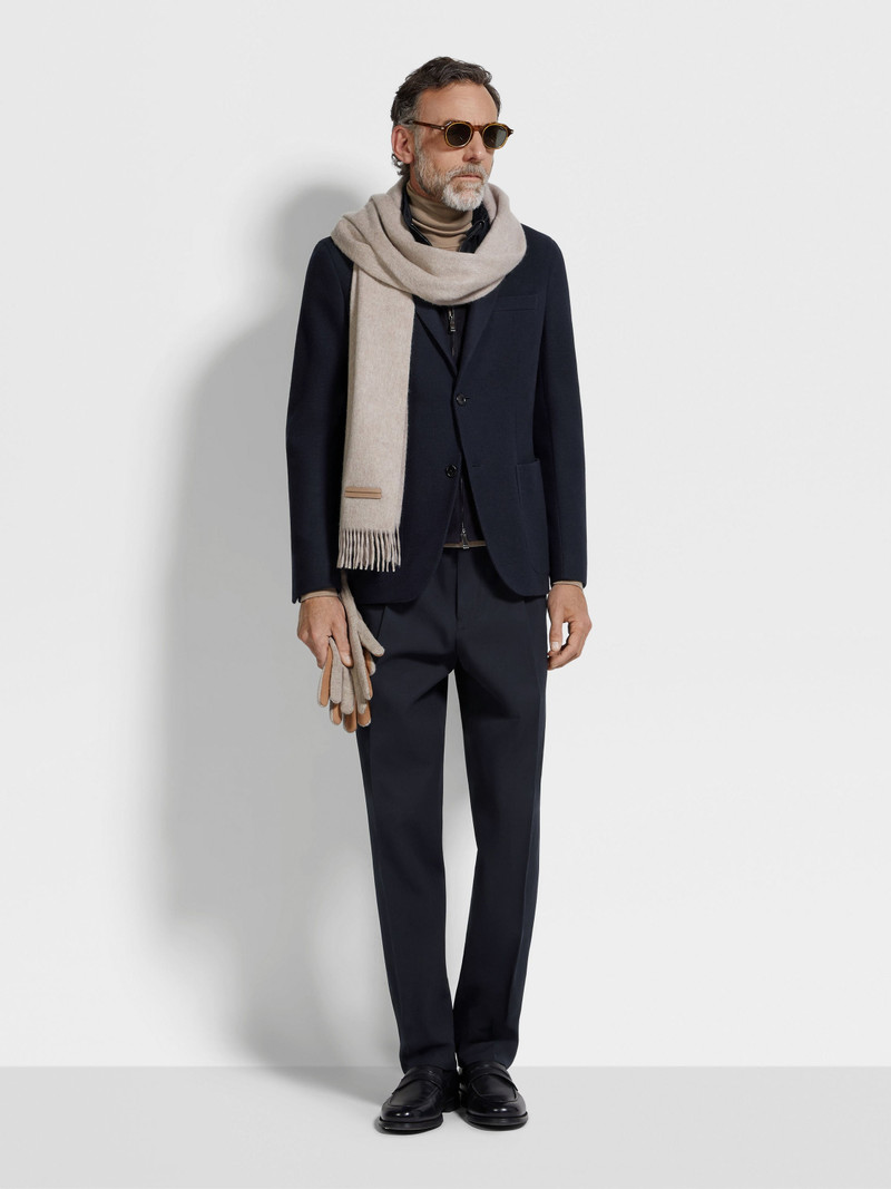 ZEGNA NAVY BLUE HIGH PERFORMANCE™ JERSEY SWEATER JACKET outlook